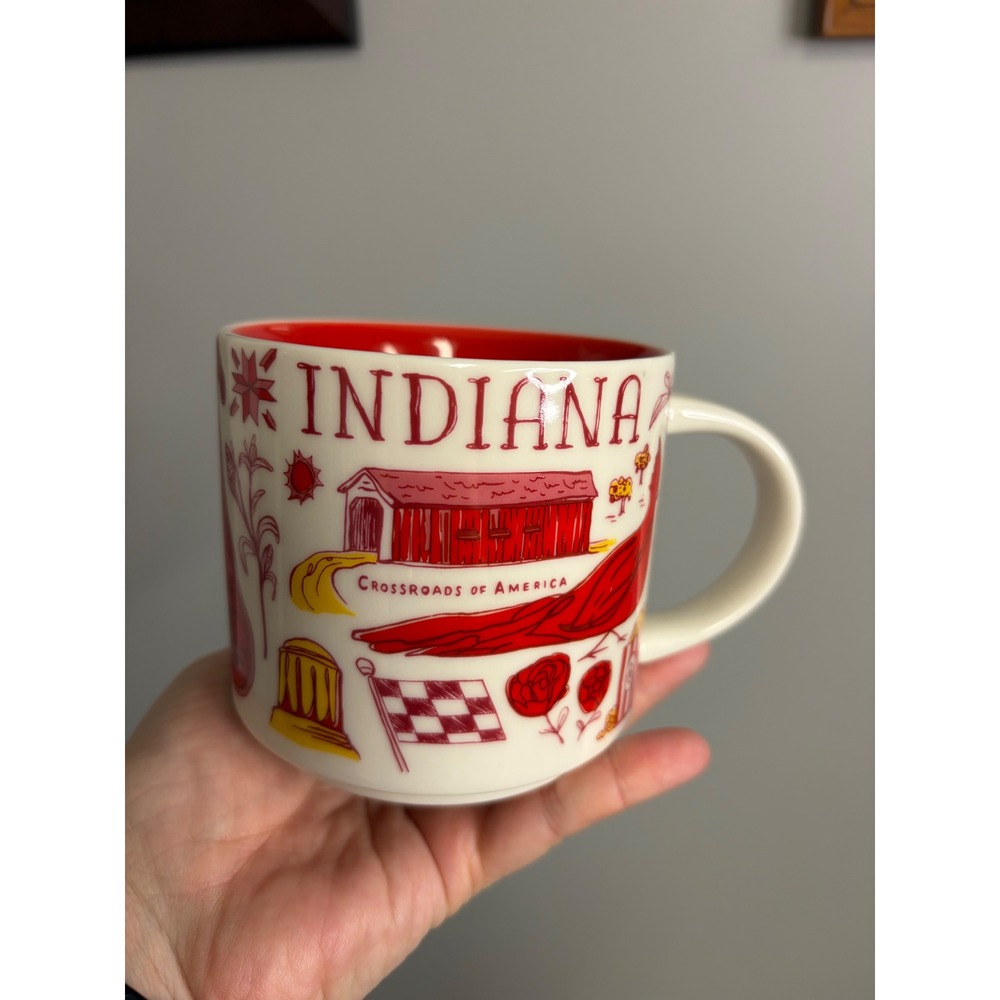 Starbucks Been There Series Indiana Mug Across the Globe Collection 14oz Red Cup